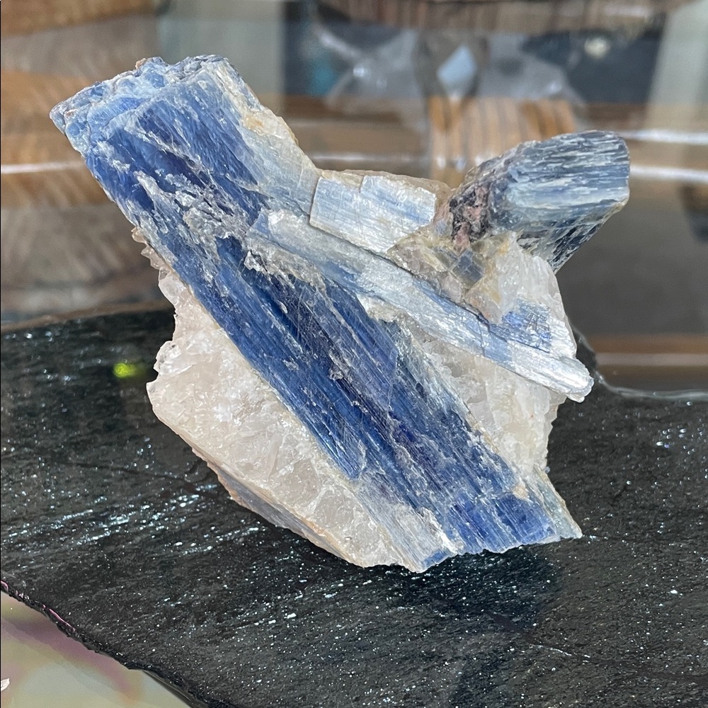 Blue Kyanite on Quartz Specimen
